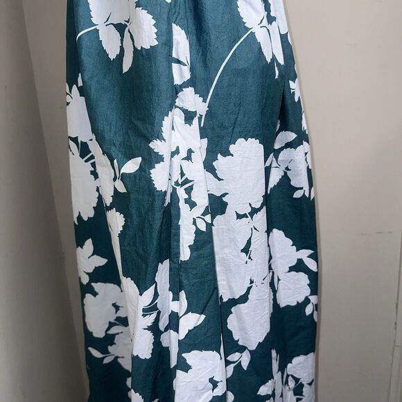 NEW Cynthia Rowley Green White Floral Print Strapless Midi Dress Size 12 NEW - Picture 6 of 9